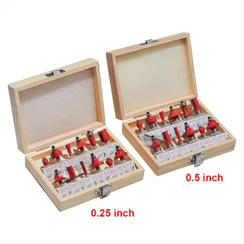 12Pcs/Set 1/4'' 1/2'' Shank Tungsten Carbide Router Bits Woodworking Milling Cutter for Hand Trimmer Wood Router Accessories
12Pcs/Set 1/4'' 1/2'' Shank Tungsten Carbide Router Bits Woodworking Milling Cutter for Hand Trimmer Wood Router Accessories