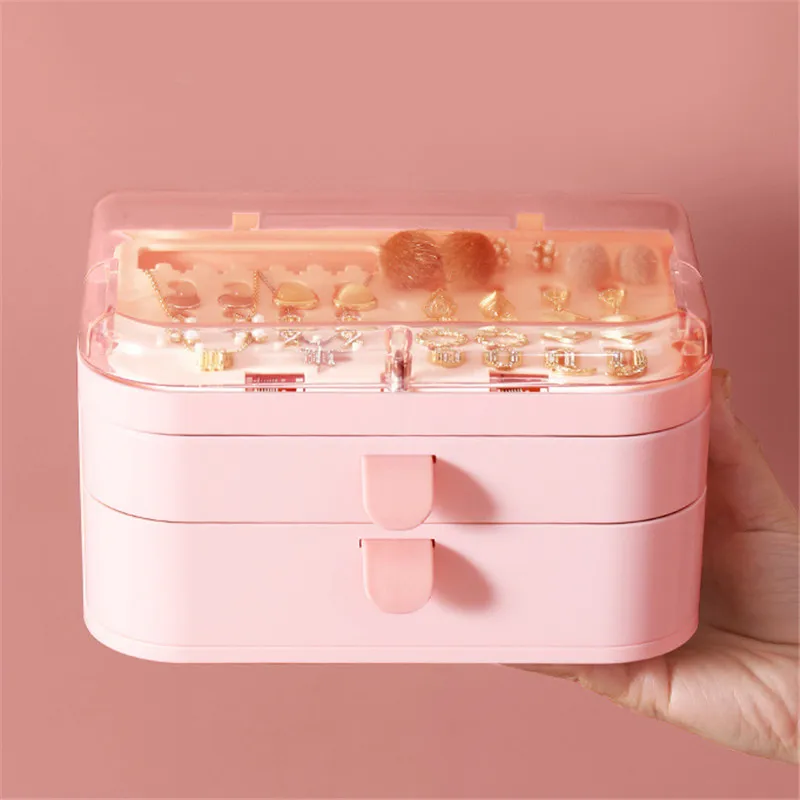 Makeup Organiz Jewelry Double-Layer Transparent Flip Dust-Proof Earring Nail Necklace Storage Box New Drawer Dressing
Makeup Organiz Jewelry Double-Layer Transparent Flip Dust-Proof Earring Nail Necklace Storage Box New Drawer Dressing