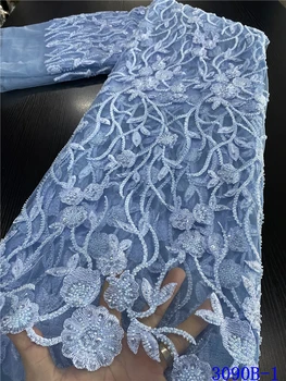 XIYA African Lace Fabric 2020 High Quality Lace French Nigerian Beaded Tulle Lace Fabrics For Party Dress Sewing QF3090B-1 
XIYA African Lace Fabric 2020 High Quality Lace French Nigerian Beaded Tulle Lace Fabrics For Party Dress Sewing QF3090B-1