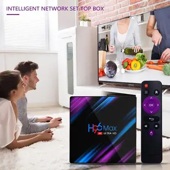 

H96 Max-3318 Android 9.0 TV Box 4G and 64G Cortex-A53 2.4G/5G WiFi 4K Media Player Voice Band Gyroscope for Computers