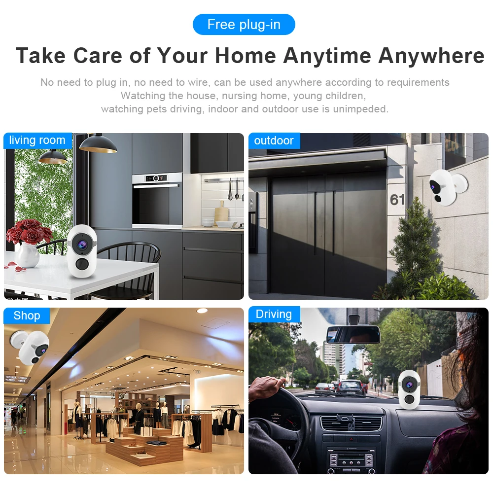 6000mAh Battery Operated Security Camera Outdoor Indoor AP Mode WiFi HotSport WiFi CCTV Security Cloud IR Camera 1080P 6000mAh Battery Operated Security Camera Outdoor Indoor AP Mode WiFi HotSport WiFi CCTV Security Cloud IR Camera 1080P