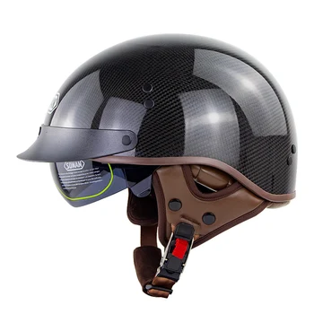 capacete moto black Carbon Fiber Helmets Dot Approved For Soman SM202 Half Face Open summer Motorcycle Helmet 
capacete moto black Carbon Fiber Helmets Dot Approved For Soman SM202 Half Face Open summer Motorcycle Helmet