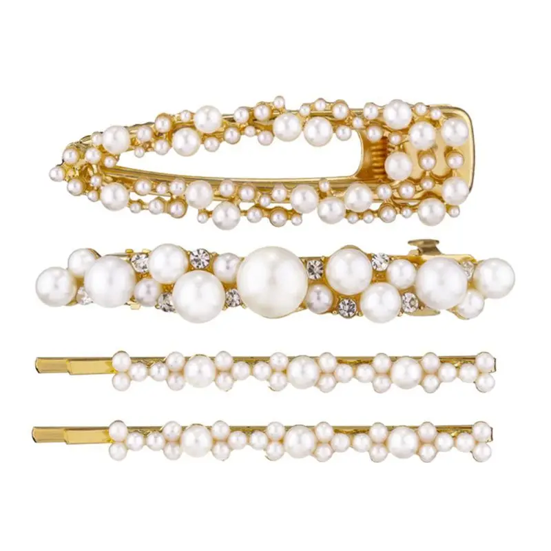 4Pcs/Set Retro Palace Alloy Golden Hair Clip Imitation Pearl Rhinestone Barrette
4Pcs/Set Retro Palace Alloy Golden Hair Clip Imitation Pearl Rhinestone Barrette