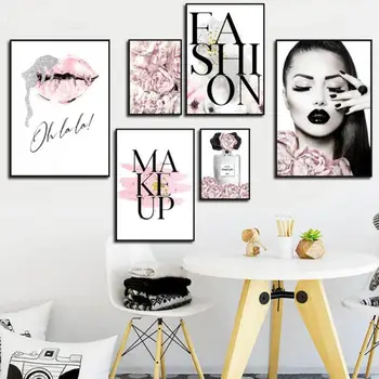 Pink Flower Perfume Fashion Lady Poster Sliver Lips Makeup Print Canvas Art Painting Wall Picture Modern Girl Room Home Decor
Pink Flower Perfume Fashion Lady Poster Sliver Lips Makeup Print Canvas Art Painting Wall Picture Modern Girl Room Home Decor