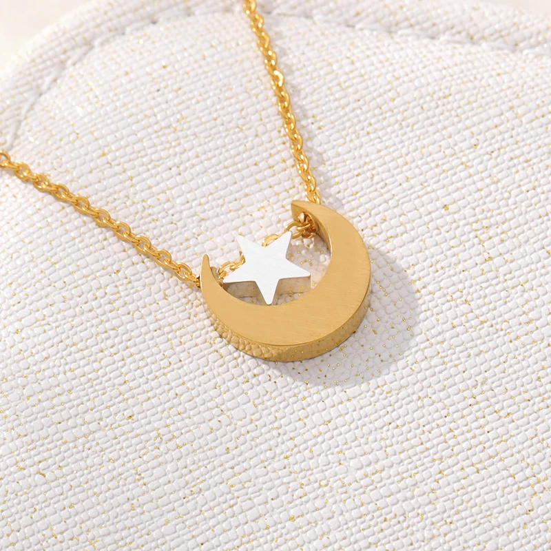 Stainless Steel Moon & Star Necklace For Women Girls Gold Silver Long Chain Choker Necklace Bijoux femme Engagement Jewelry
Stainless Steel Moon & Star Necklace For Women Girls Gold Silver Long Chain Choker Necklace Bijoux femme Engagement Jewelry