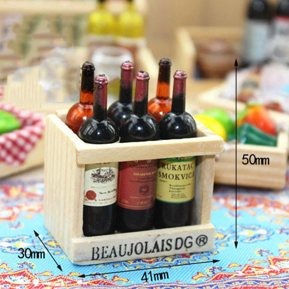 6pcs Mini Red Wine Bottle in Box Simulation Model for 1/12 1/6 Scale Doll House Decoration Action Figure Accessories
6pcs Mini Red Wine Bottle in Box Simulation Model for 1/12 1/6 Scale Doll House Decoration Action Figure Accessories