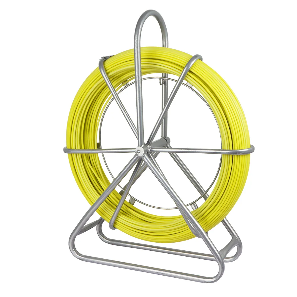 130m Fish Tape 6mm Fiberglass Wire Cable Running Rod Duct Rodder Puller Yellow