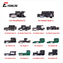Peças de carregamento da placa do conector do porto cabo flexível com microfone mic para xiaomi pocophone f1 redmi nota 8 7 6 5 pro mais 7a 6a s2(China)