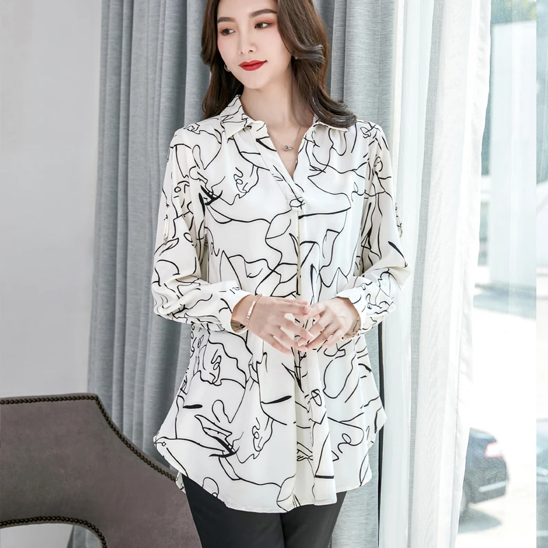 Casual stripe V-neckchiffon blouse shirt women tops and blouses long sleeve OL blouse fashion 2020 women blusa feminina 
Casual stripe V-neckchiffon blouse shirt women tops and blouses long sleeve OL blouse fashion 2020 women blusa feminina