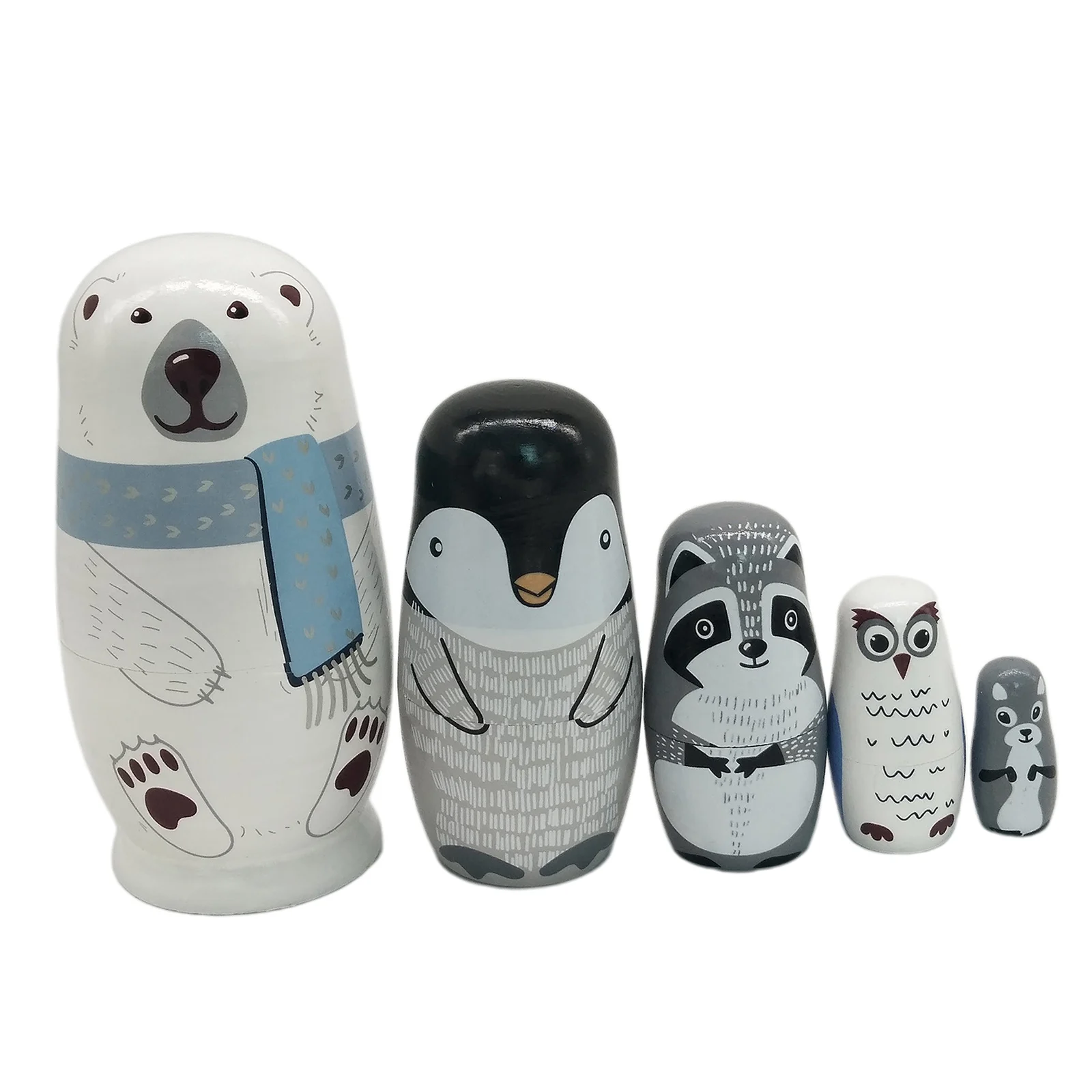 5 Pcs Russian Stacking Wooden Nesting Dolls Matryoshka Cartoon Animal Kids Toys 5 Pcs Russian Stacking Wooden Nesting Dolls Matryoshka Cartoon Animal Kids Toys