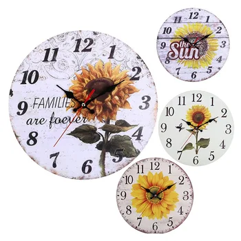 Vintage Sunflower Round Wall Clock Arabic Numerals Chic Style Wooden Round Home Decor For Living Room Bedroom
Vintage Sunflower Round Wall Clock Arabic Numerals Chic Style Wooden Round Home Decor For Living Room Bedroom