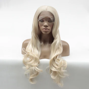 Long Wavy Platinum Blonde Lace Front Wig Middle Part High Temperature Fiber Glueless Synthetic Lace Front Wavy Wig
Long Wavy Platinum Blonde Lace Front Wig Middle Part High Temperature Fiber Glueless Synthetic Lace Front Wavy Wig