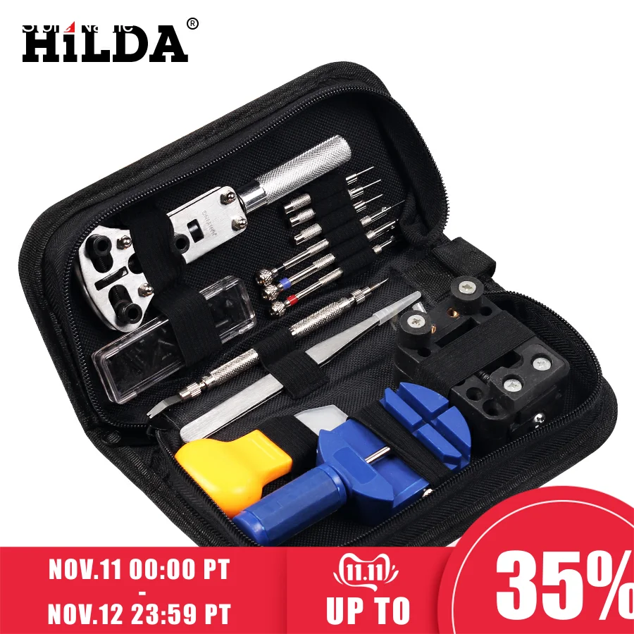 HILDA 144 in One Watch Repair Tool Set For Watch Opener Link Spring Bar Remover Screwdriver Tweezer Watchmaker Device
HILDA 144 in One Watch Repair Tool Set For Watch Opener Link Spring Bar Remover Screwdriver Tweezer Watchmaker Device