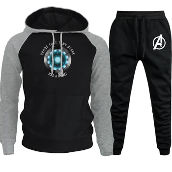 Tony Stark Hoodie New Autumn Winter Iron Man Streetwear Men Raglan Suit Hooded The Avengers Fleece Sweatshirt+Pants 2 Piece Set
Tony Stark Hoodie New Autumn Winter Iron Man Streetwear Men Raglan Suit Hooded The Avengers Fleece Sweatshirt+Pants 2 Piece Set