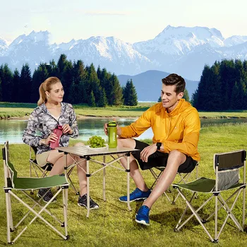 Outdoor Folding Table and Chair 5 Pcs Set Portable Stools and Table Set Camping Leisure Table Aluminum Alloy Combination Set
Outdoor Folding Table and Chair 5 Pcs Set Portable Stools and Table Set Camping Leisure Table Aluminum Alloy Combination Set