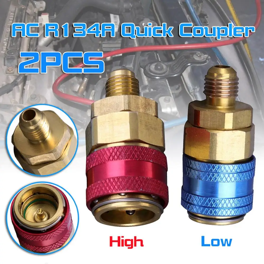 2pcs AC R134A Quick Coupler Connector Adapter Fittings High Low Manifold Automotive Air Conditioning Fluoride Adding Adapter
2pcs AC R134A Quick Coupler Connector Adapter Fittings High Low Manifold Automotive Air Conditioning Fluoride Adding Adapter
