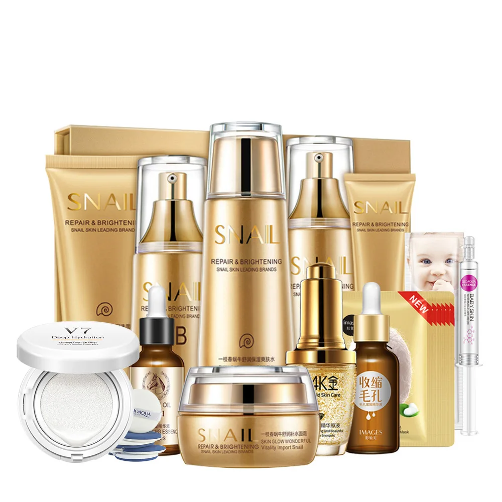 Snail Moisturizing Skin Care Product Set 24 K Gold Essence Moisturizing Shiny Infant Serum Essence Water Light Wholesale
Snail Moisturizing Skin Care Product Set 24 K Gold Essence Moisturizing Shiny Infant Serum Essence Water Light Wholesale