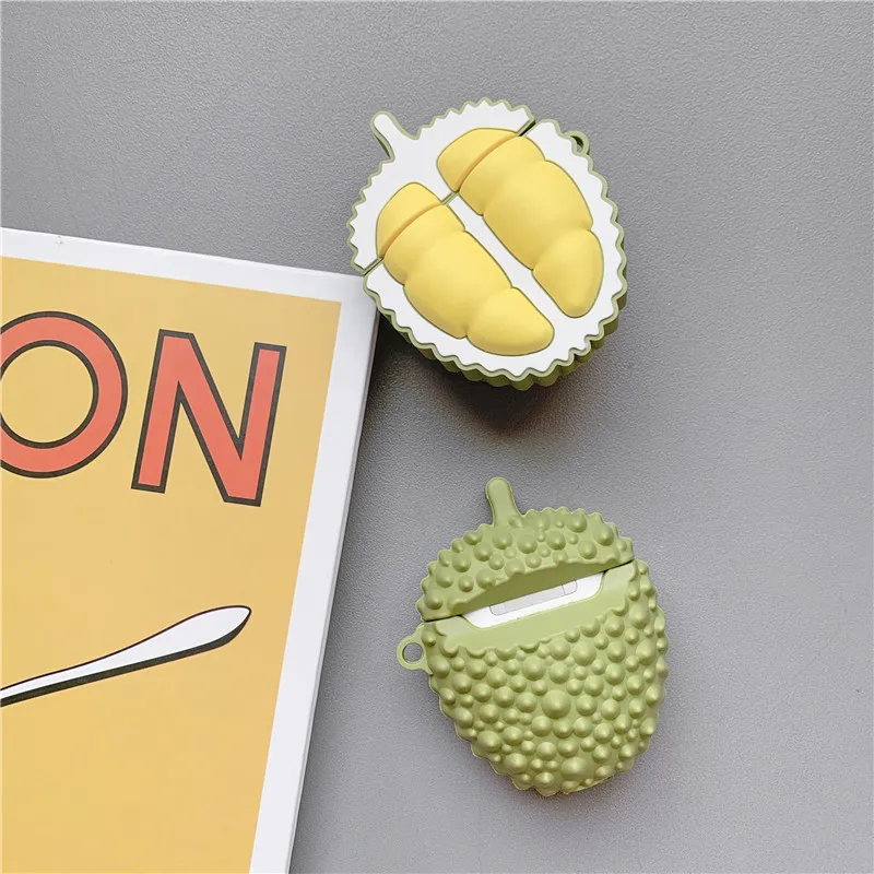 Funny 3D Fruit durian silicone Headphone case for Apple Airpods Wireless Bluetooth Headset Accessories Charging Box for airpods
Funny 3D Fruit durian silicone Headphone case for Apple Airpods Wireless Bluetooth Headset Accessories Charging Box for airpods