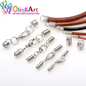 OlingArt inside 2/2.5/3/4/5.5MM leather cord Spring clip Bracelet necklace crimps end lobster clasp Fastener DIY Jewelry Making
OlingArt inside 2/2.5/3/4/5.5MM leather cord Spring clip Bracelet necklace crimps end lobster clasp Fastener DIY Jewelry Making