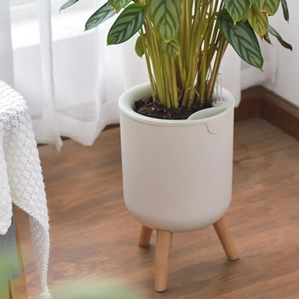 Automatic Self-Watering Flower Pot With Water Level For Home Indoor Outdoor Garden Decoration Flower Pot With Wooden Bracket
Automatic Self-Watering Flower Pot With Water Level For Home Indoor Outdoor Garden Decoration Flower Pot With Wooden Bracket