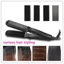 

4 in 1 Interchangeable Fast heat Electric Hair Straightener Corn Wave Plate Hair Crimper Large To Small Waver Corrugated Iron