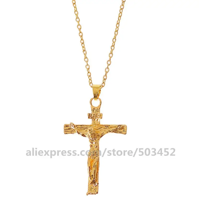 150 шт./лот модное ожерелье с крестом заводская цена золотой кулон из страз золотые