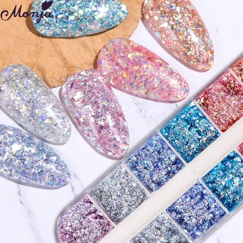 Monja 12 Grids/Box Nail Art Mixed Shaped Sequins Colorful Laser 3D Charm Glitter Flakes DIY Paillette Manicure Decoration 
Monja 12 Grids/Box Nail Art Mixed Shaped Sequins Colorful Laser 3D Charm Glitter Flakes DIY Paillette Manicure Decoration