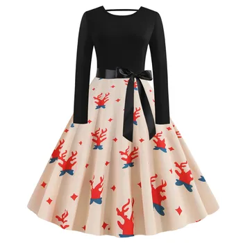 Womens Vintage Christmas Printed Dress Ladies Long Sleeves Dress Xmas Dress Casual vintage Winter Dress Ladies#50
Womens Vintage Christmas Printed Dress Ladies Long Sleeves Dress Xmas Dress Casual vintage Winter Dress Ladies#50