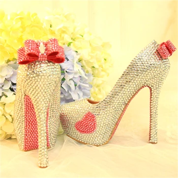 Crystal Silver Pumps Women Wedding Shoes Pink Bow tie High Heels Sweet Prinsess Bridal Evening Party Sexy Ladies Shoes Big Size
Crystal Silver Pumps Women Wedding Shoes Pink Bow tie High Heels Sweet Prinsess Bridal Evening Party Sexy Ladies Shoes Big Size