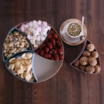 Wheat Straw Snack Plate Candy Box Fruit Tray Creative 4 Grid Compartments with Lid Party Serving
Wheat Straw Snack Plate Candy Box Fruit Tray Creative 4 Grid Compartments with Lid Party Serving
