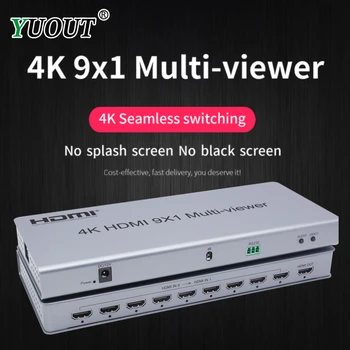 4K 9x1 HDMI Quad Multi-viewer Switch Switcher 9 In 1 Out Seamless Switch 9x1 Multi Viewer PIP Picture Screen Divider Converter
4K 9x1 HDMI Quad Multi-viewer Switch Switcher 9 In 1 Out Seamless Switch 9x1 Multi Viewer PIP Picture Screen Divider Converter