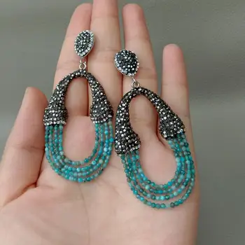 Natural Round faceted Blue Kyanite Black Macarsite Stud Earrings for women nice gift Natural stone earrings
Natural Round faceted Blue Kyanite Black Macarsite Stud Earrings for women nice gift Natural stone earrings