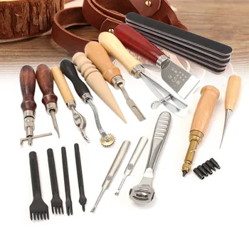 18pcs Craft Leather Punch Tools Kit Set Stitching Carving Working Sewing Saddle Groover Leather Craft Tools Set Kit 
18pcs Craft Leather Punch Tools Kit Set Stitching Carving Working Sewing Saddle Groover Leather Craft Tools Set Kit