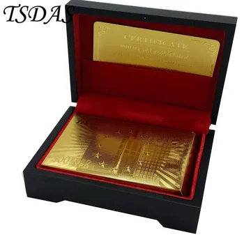 Gold Customized Playing Card Low Price 500 Euro 24K Gold Foil Playing Cards with Black Case & Golden Certificate Business Gift 
Gold Customized Playing Card Low Price 500 Euro 24K Gold Foil Playing Cards with Black Case & Golden Certificate Business Gift