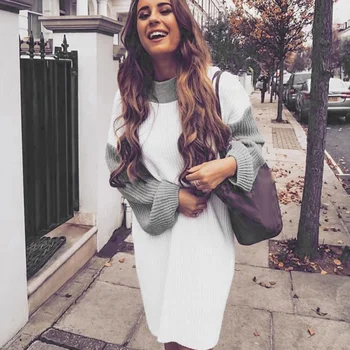 Turtleneck Patchwork Sweaters Women Lantern Sleeve Color Block Pullover Khaki Pink Sweater Women 2020 Autumn Winter Top
Turtleneck Patchwork Sweaters Women Lantern Sleeve Color Block Pullover Khaki Pink Sweater Women 2020 Autumn Winter Top