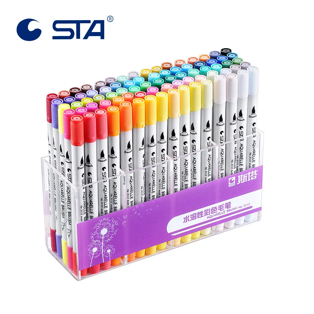 STA 80 Colors Set Sketch Marker Pens Twin Tips Water Based Ink Brush Pen Micron Needle Tip Soluble Watercolor Ink Art Marker Pen
STA 80 Colors Set Sketch Marker Pens Twin Tips Water Based Ink Brush Pen Micron Needle Tip Soluble Watercolor Ink Art Marker Pen