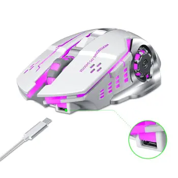 Q13 2.4GHz Wireless Mouse LED Rechargeable Silent Backlight Game 2400DPI Mouse R2JB