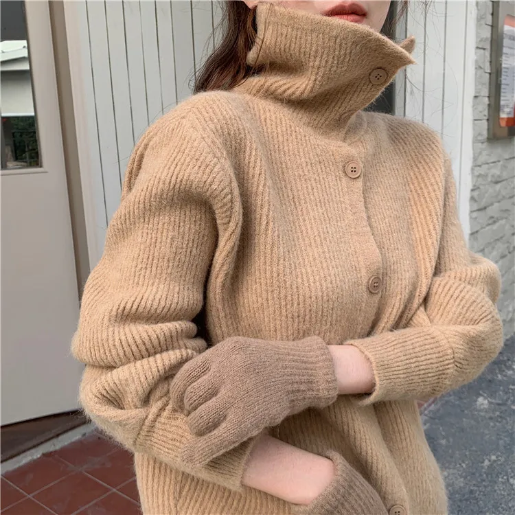 Lazy Style Sweater Women Loose 2020 Fashion Autumn And Winter Casual High Neck Cardigan Sweater
Lazy Style Sweater Women Loose 2020 Fashion Autumn And Winter Casual High Neck Cardigan Sweater