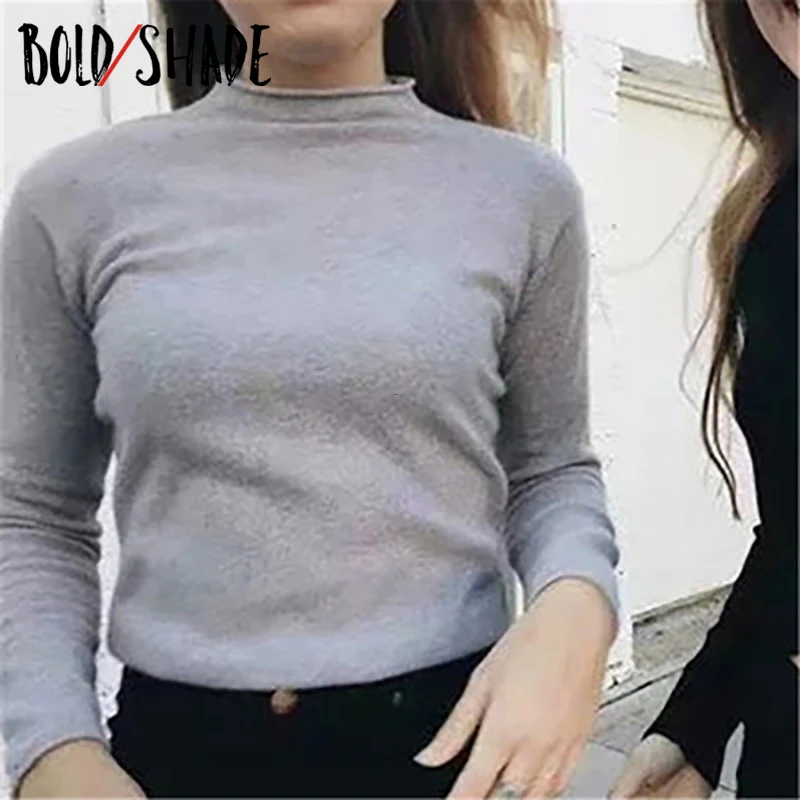Bold Shade 90s Indie Aesthetic Vintage T Shirts Solid Long Sleeve Streetwear Women Tops Turtleneck Casual Autumn Winter Tees Hot 
Bold Shade 90s Indie Aesthetic Vintage T Shirts Solid Long Sleeve Streetwear Women Tops Turtleneck Casual Autumn Winter Tees Hot