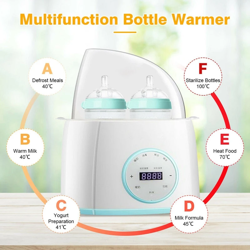 Hot 6 in 1 Double Steam Baby Feeding Insulated Bottle Milk Warmer Children with Timer US Plug
Hot 6 in 1 Double Steam Baby Feeding Insulated Bottle Milk Warmer Children with Timer US Plug