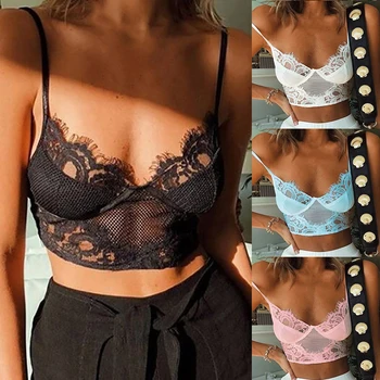 Women Lace Strappy Eyelash Vest Party Going Out Ladies Bralet Padded Bra Summer Crop Tops Underwear Woman Clothes Dropshipping 
Women Lace Strappy Eyelash Vest Party Going Out Ladies Bralet Padded Bra Summer Crop Tops Underwear Woman Clothes Dropshipping
