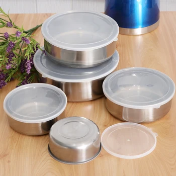 5Pcs Stainless Steel Mixing Bowls Set with Lids for Food Fruit Vedetable Containers Sweet Ice Cream Storaging Supplies
5Pcs Stainless Steel Mixing Bowls Set with Lids for Food Fruit Vedetable Containers Sweet Ice Cream Storaging Supplies
