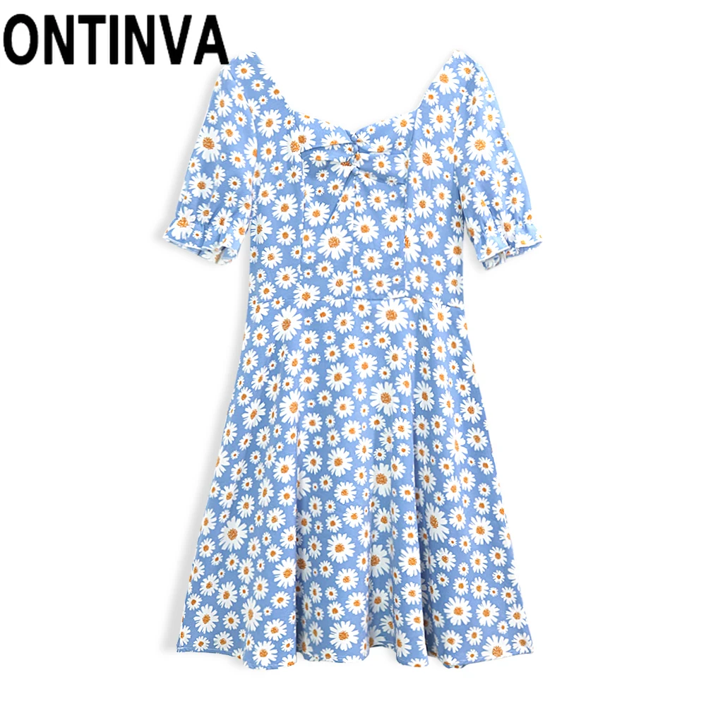 Summer Dress Sunflower Print Mini A Line Elegant Dress Short Flora Sleeves Vestidos De Fiesta Blue Vintage Dress Women 2020 New
Summer Dress Sunflower Print Mini A Line Elegant Dress Short Flora Sleeves Vestidos De Fiesta Blue Vintage Dress Women 2020 New