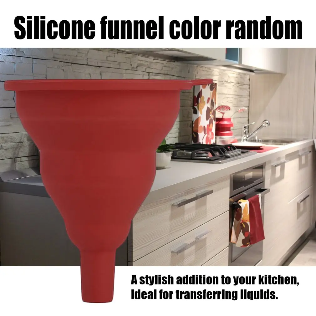 Protable Mini Silicone Gel Foldable Collapsible Style Funnel Hopper Kitchen Tool Practical Home Water Filler Tool
Protable Mini Silicone Gel Foldable Collapsible Style Funnel Hopper Kitchen Tool Practical Home Water Filler Tool