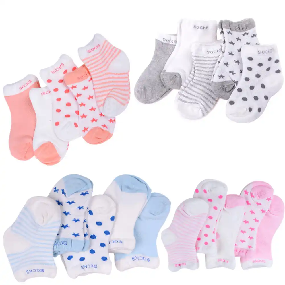 pairs/set baby socks baby boy girl cotton printed socks newborn