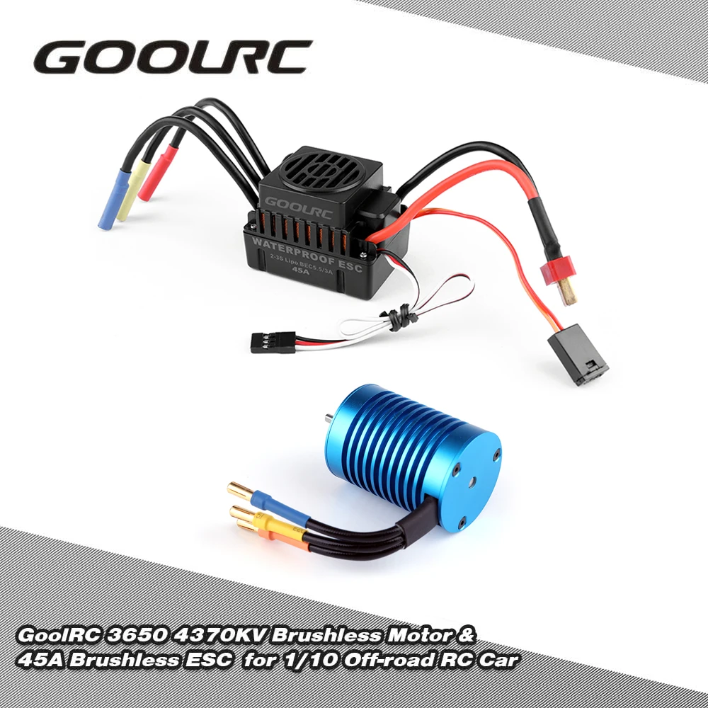 RC Motor Original GoolRC 3650 4370KV 4P Sensorless Brushless Motor & 45A Brushless ESC for 1/10 Off-road RC Car