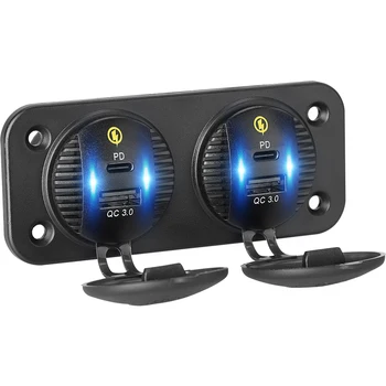 Car Charger QC3.0 & Type-C Outlet 12V/24V Dual USB PD Quick Charge for Marine Boat Motorcycle Truck Power Supply Adapter Panel
Car Charger QC3.0 & Type-C Outlet 12V/24V Dual USB PD Quick Charge for Marine Boat Motorcycle Truck Power Supply Adapter Panel