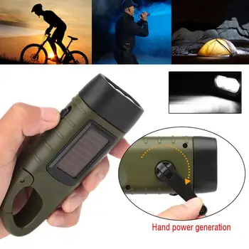 Portable LED Flashlight Hand Crank Dynamo Solar Powered Rechargeable Tent Light for Outdoor Camping Mountaineering
Portable LED Flashlight Hand Crank Dynamo Solar Powered Rechargeable Tent Light for Outdoor Camping Mountaineering