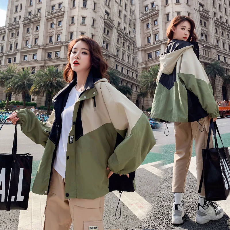 Spring Women Jacket 2020 Autumn Teens Oversize Hooded Cargo Coats Zipper Hoodies Plus Size Patchwork Outerwear Femme
Spring Women Jacket 2020 Autumn Teens Oversize Hooded Cargo Coats Zipper Hoodies Plus Size Patchwork Outerwear Femme