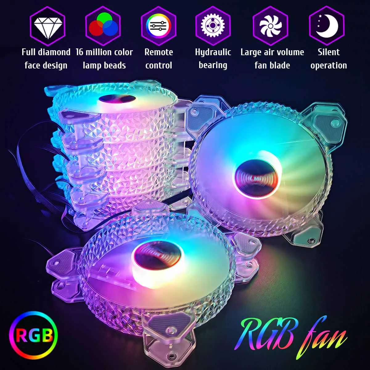 3/6PCS 120mm LED CPU Cooler Fans + Music Remote Control AURA Controller Mute Cooling Fan Computer Case RGB Radiator Cooler Fans
3/6PCS 120mm LED CPU Cooler Fans + Music Remote Control AURA Controller Mute Cooling Fan Computer Case RGB Radiator Cooler Fans